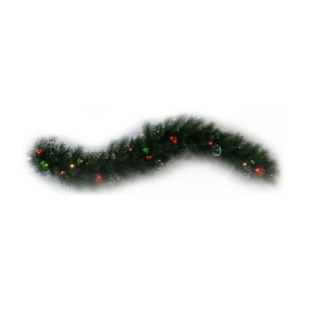 Holiday Bright Lights Hw 6' Art Pine Garland GRL6-MXORN-BOWW30